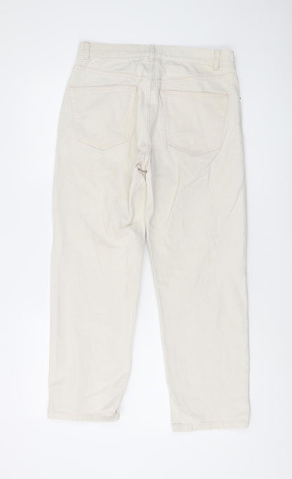 Back view of ASOS Men's Ivory Straight Jeans, Regular Fit, size 28