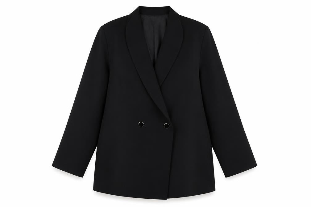 Next Women's Black Double-Breasted Suit Jacket Size 12