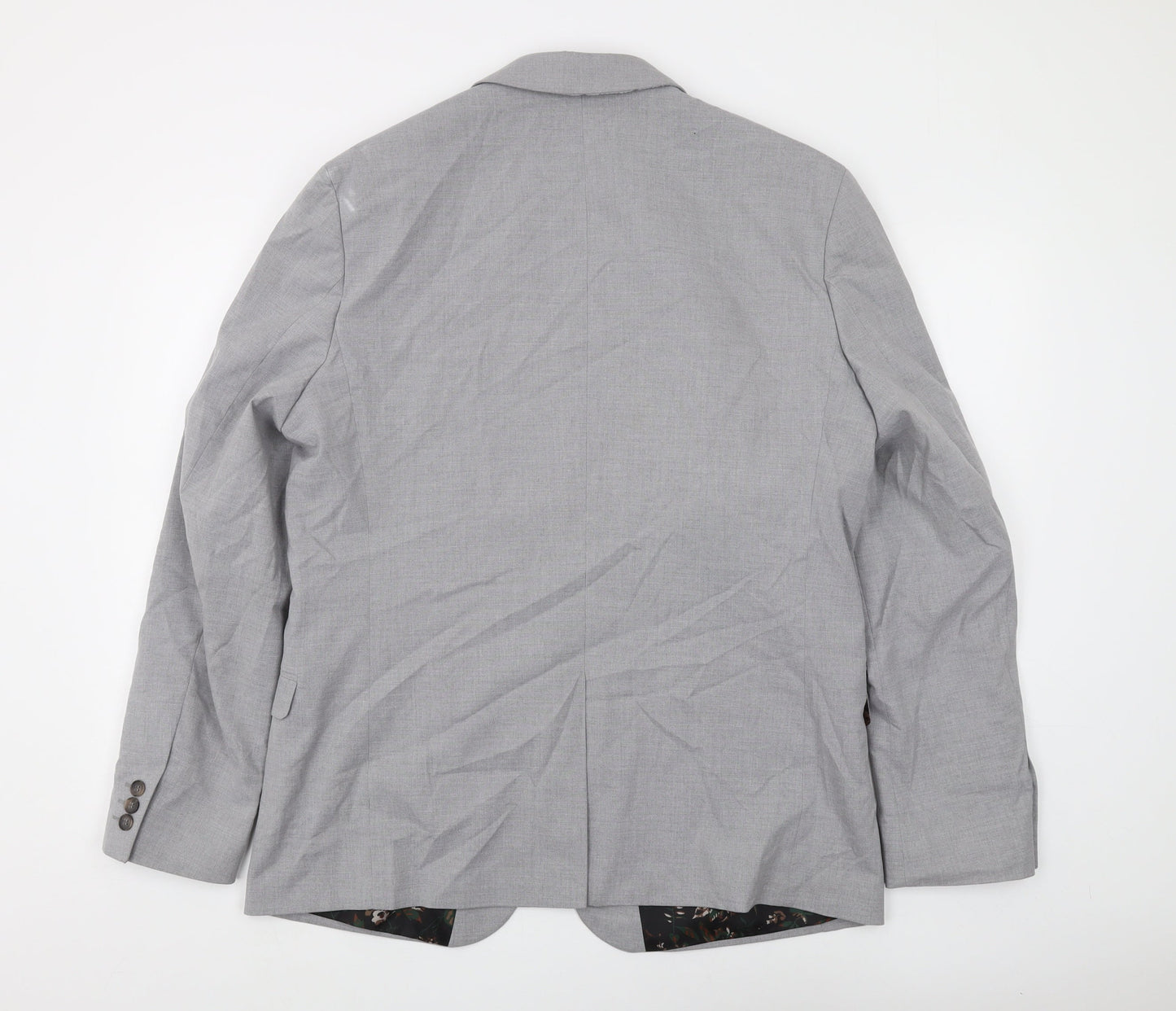 Limehaus Men's Grey Regular Fit Blazer, Size 44R