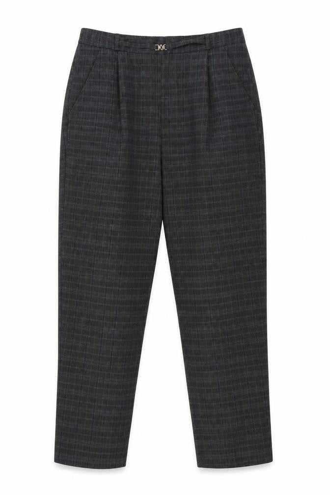 Bonmarché Women's Grey Checked Trousers Size 12