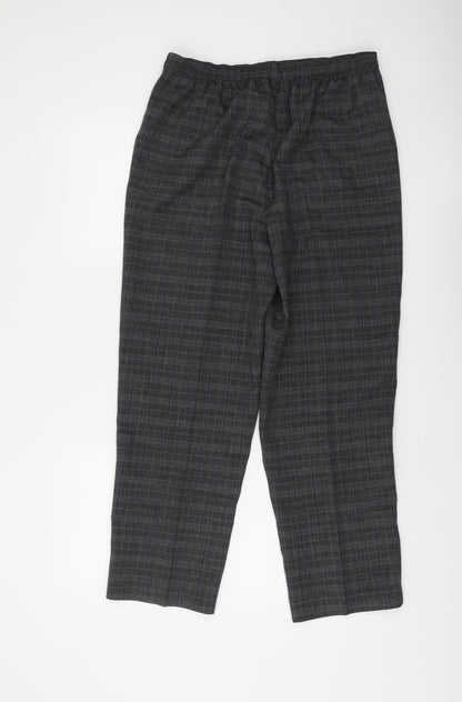 Bonmarché Women's Grey Checked Trousers Size 12