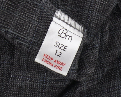 Bonmarché Women's Grey Checked Trousers Size 12