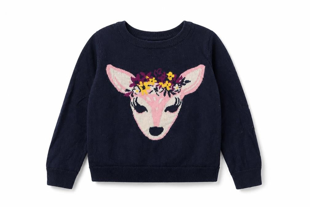 Gap Girls Blue Animal Print Cotton Jumper 4 Years