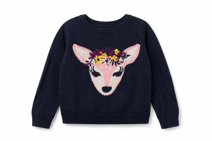 Gap Girls Blue Animal Print Cotton Jumper 4 Years