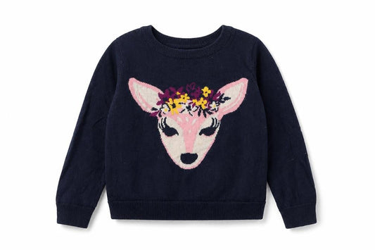 Gap Girls Blue Animal Print Cotton Jumper 4 Years