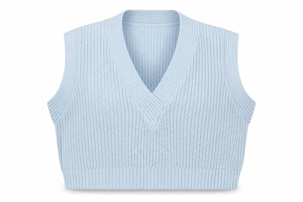 Monki Women's Blue XS Acrylic Sleeveless Vest