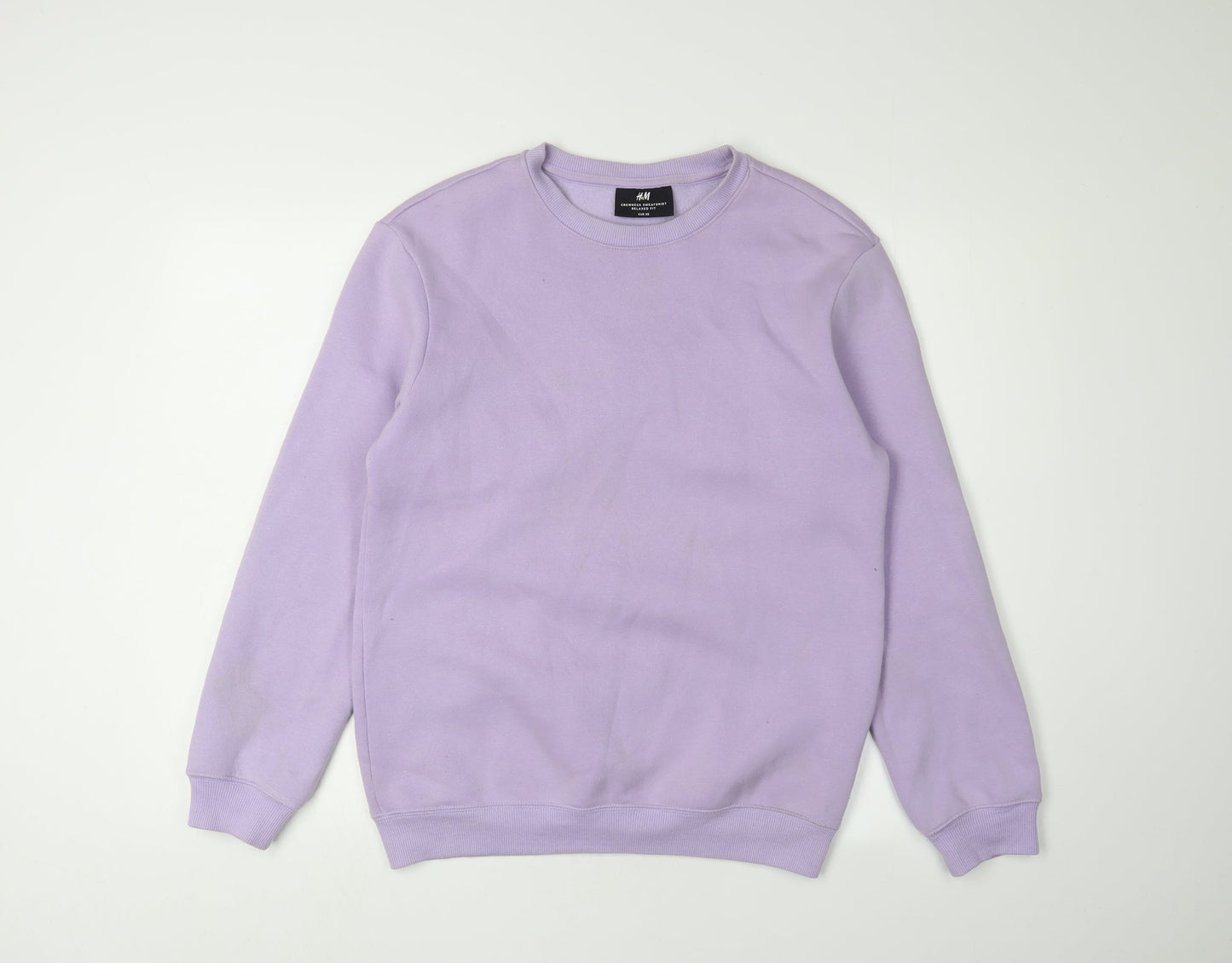 H&M Unisex Purple Relaxed Pullover Sweatshirt XS