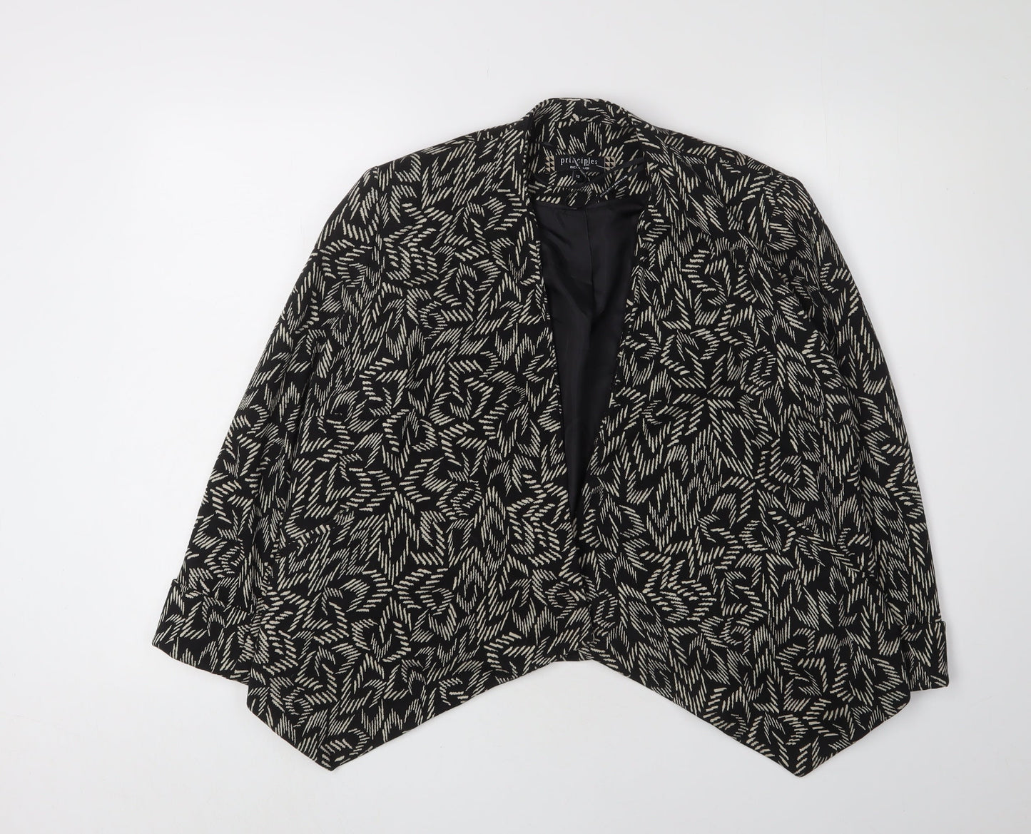Principles Women’s Black Geometric Blazer Size 12
