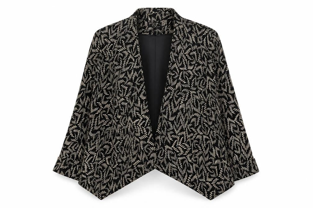 Principles Women’s Black Geometric Blazer Size 12