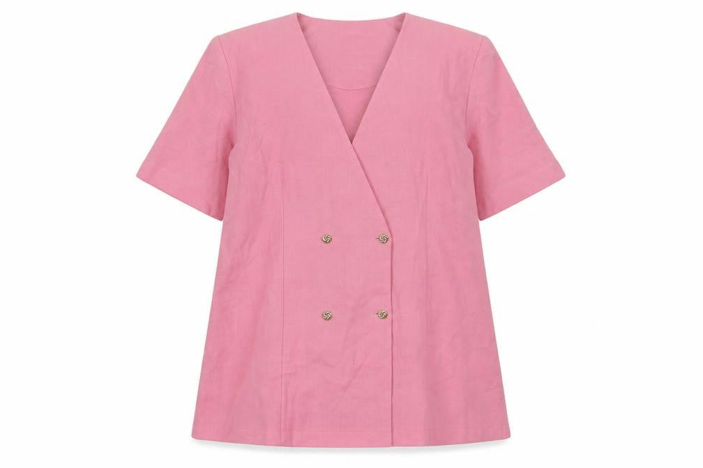 GTC Collection Women's Pink Double-Breasted Jacket
