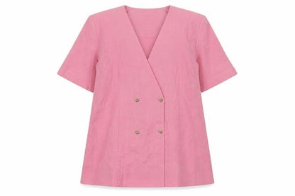 GTC Collection Women's Pink Double-Breasted Jacket