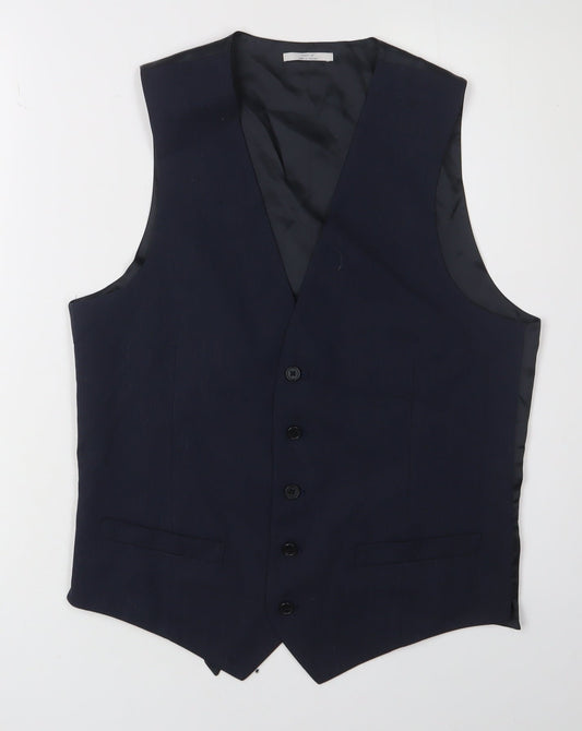 Marks and Spencer Men's Blue Waistcoat Size 36 Regular Fit