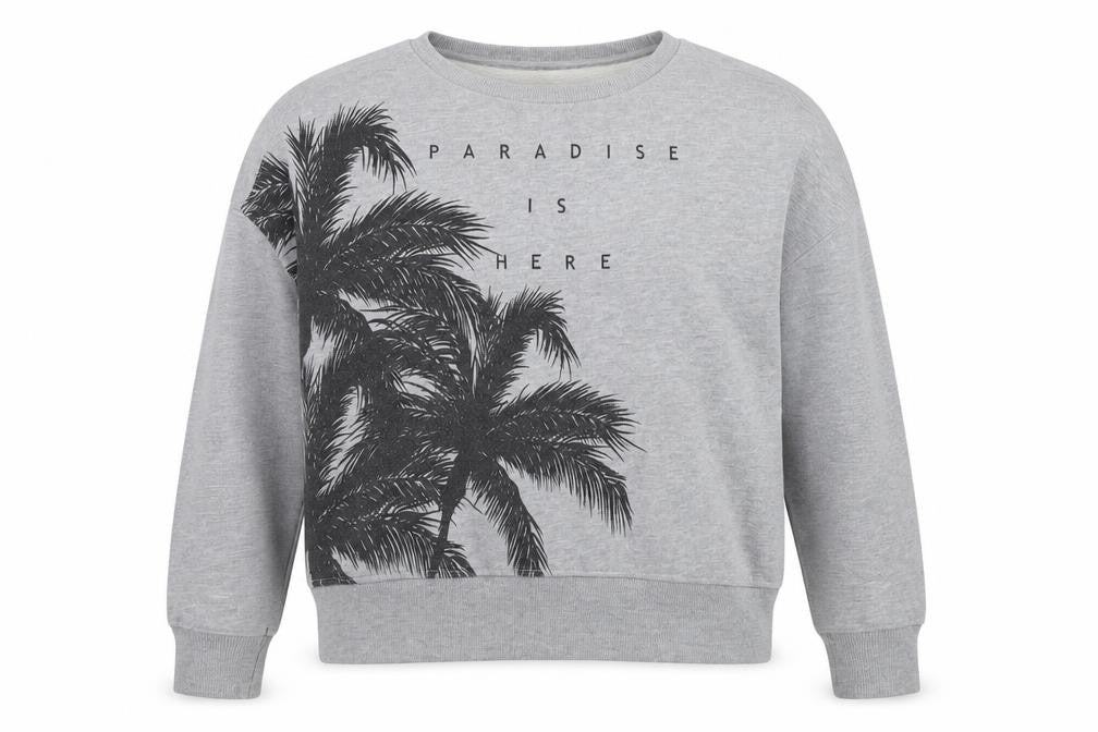 MNG Collection Women's Grey Graphic Pullover Sweatshirt M