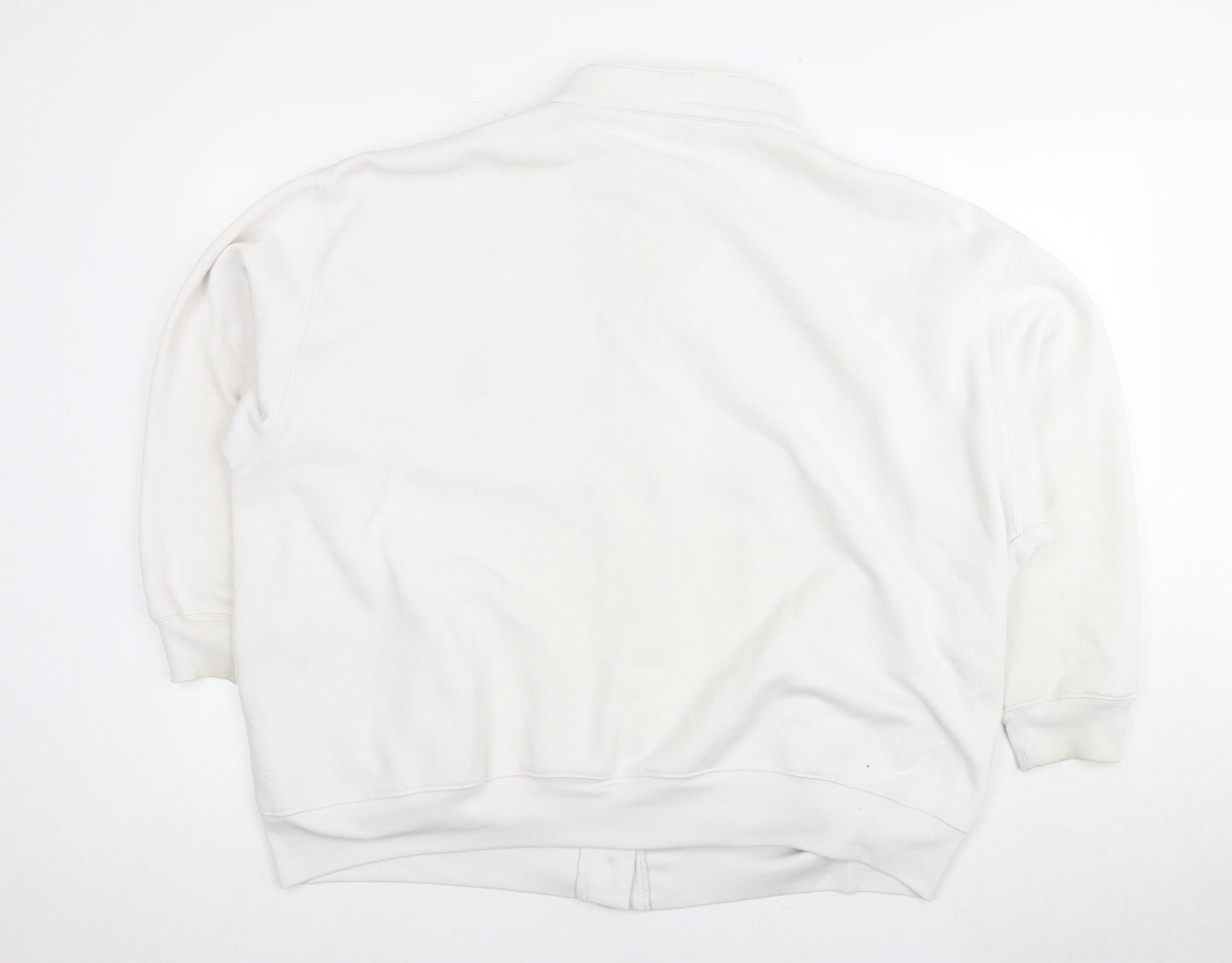 Damart Women's White Long Sleeve Button Sweater