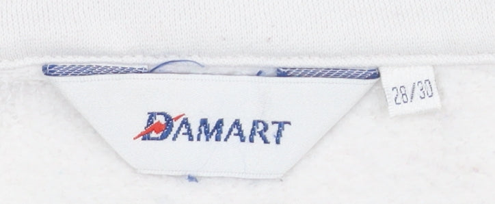 Damart Women's White Long Sleeve Button Sweater