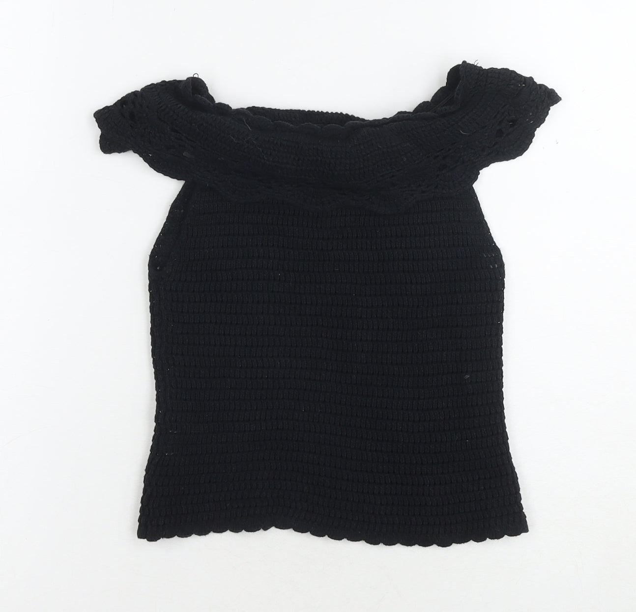 River Island Girls Black Off-Shoulder Tunic Blouse 9-10 Yrs