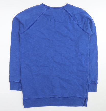 Back view of Boden girls’ blue cotton pullover sweatshirt, long sleeve, size 14
