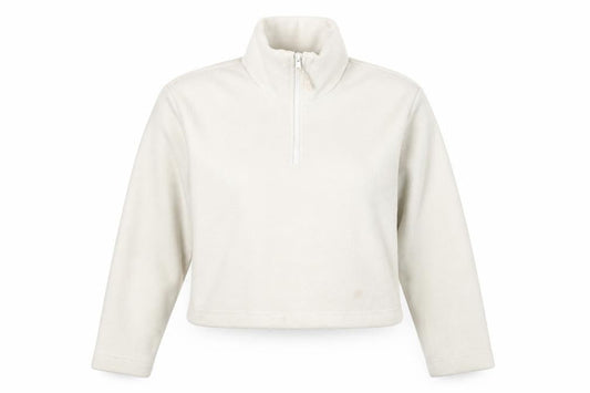 Monki Women's White 1/4 Zip Pullover Sweatshirt Size 12