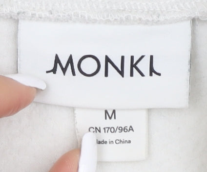 Monki Women's White 1/4 Zip Pullover Sweatshirt Size 12