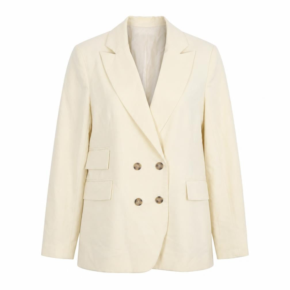 Topshop Women's Ivory Double Breasted Blazer Size 8