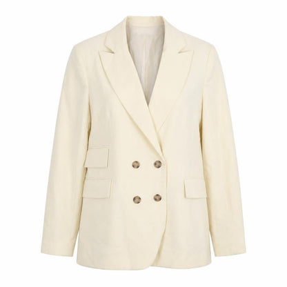 Topshop Women's Ivory Double Breasted Blazer Size 8