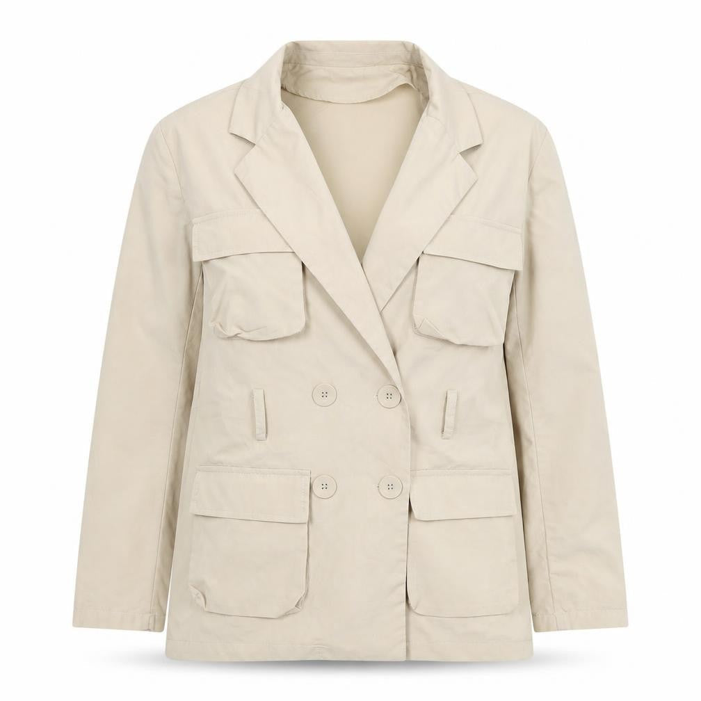 I Saw It First Women Beige Military Jacket Size 10