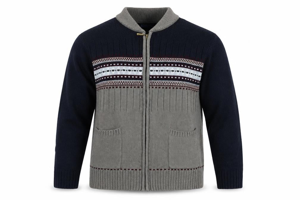 Tootal Men's Multicoloured Full Zip Fair Isle Jumper M