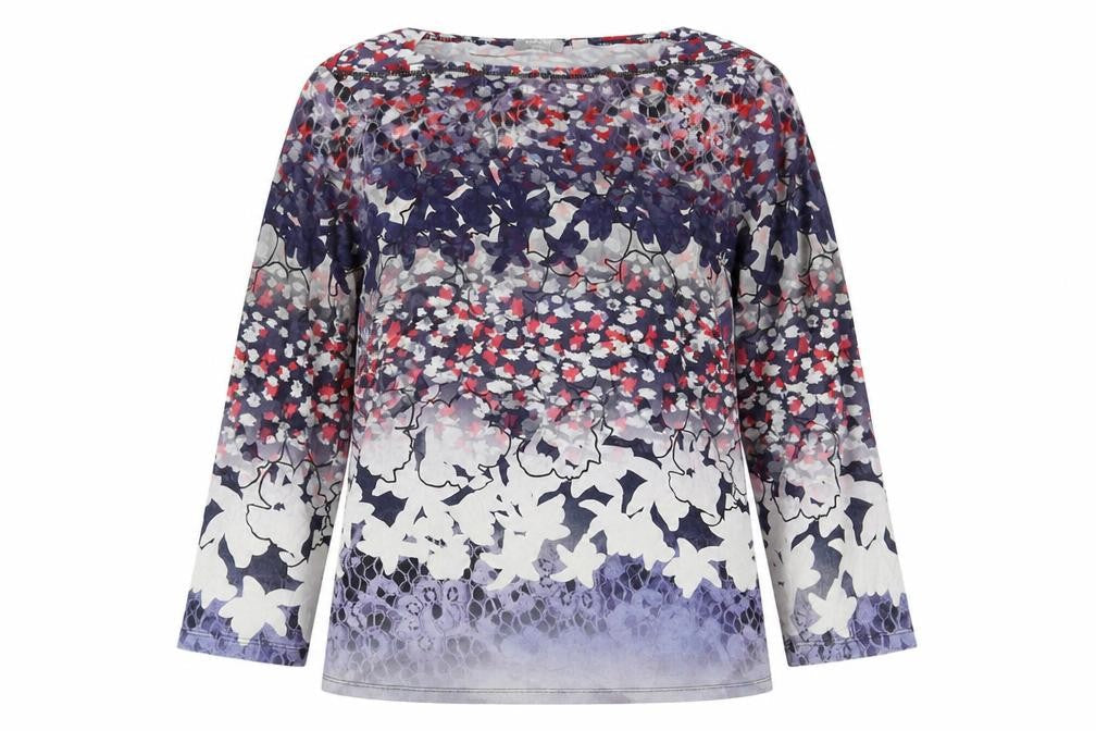 Rabe Women's Multicoloured 3/4 Sleeve Floral Blouse Size 8