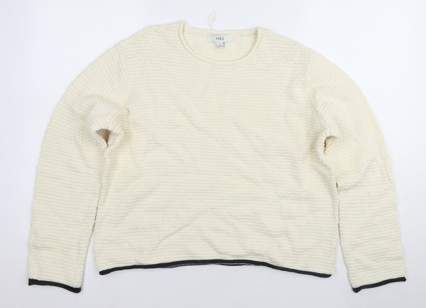 Marks and Spencer Women Ivory M Waffle-Knit Jumper