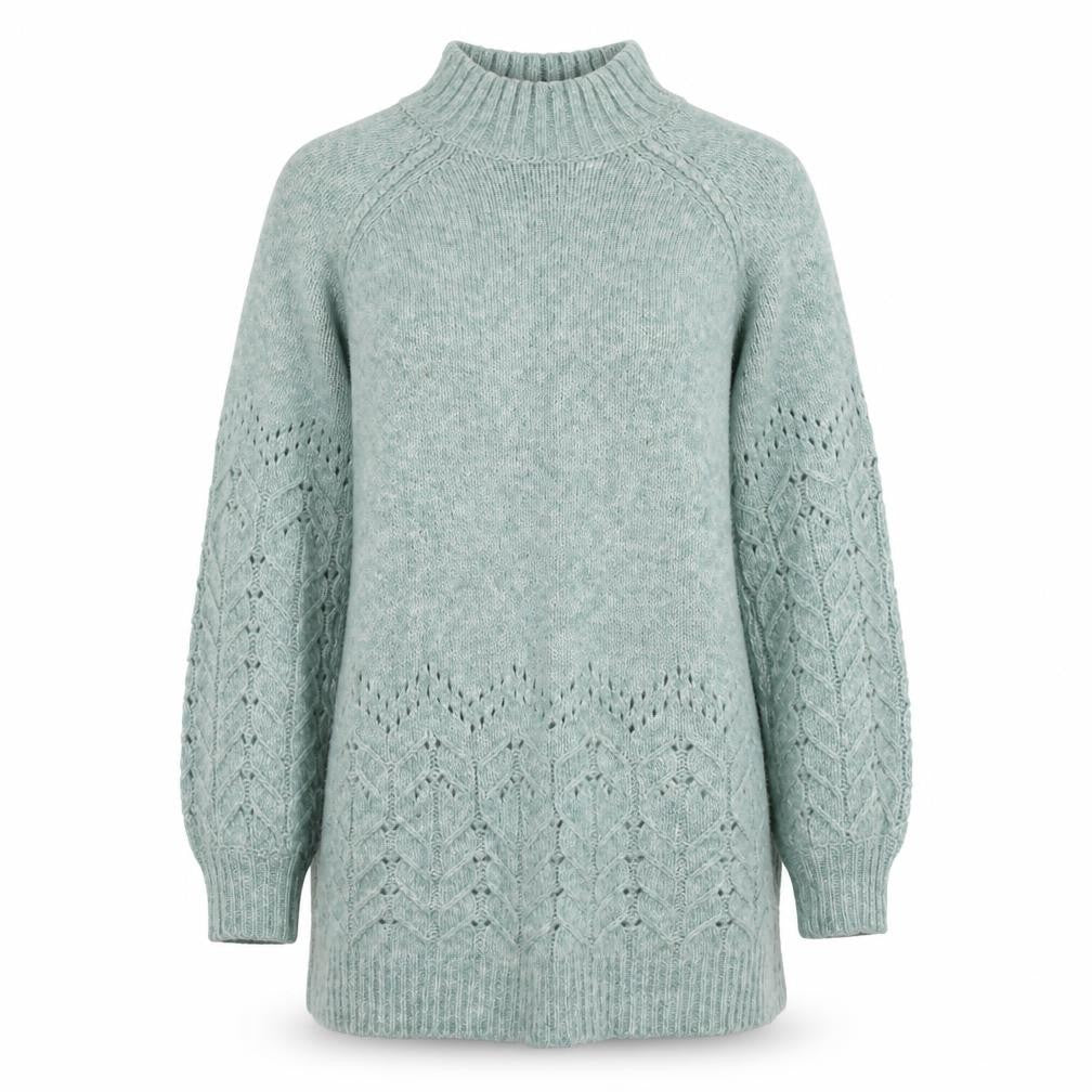 M&Co Women's Green Chunky Knit Pullover, Size 12