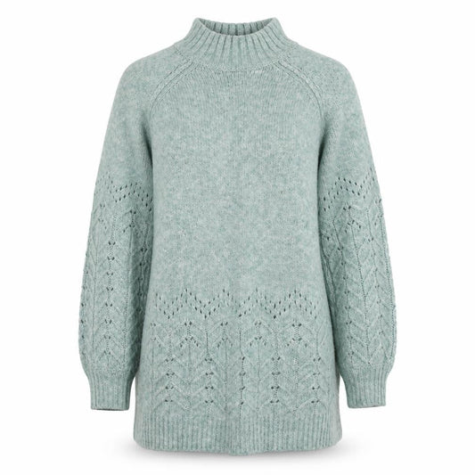 M&Co Women's Green Chunky Knit Pullover, Size 12