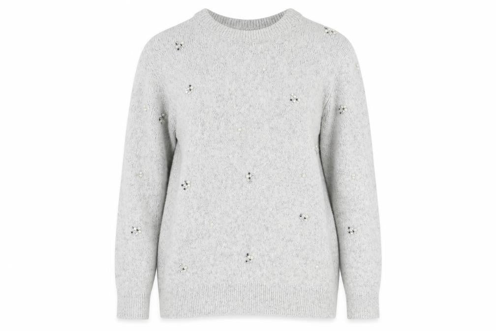 Marks & Spencer Women's Grey Crew Neck Pullover 14