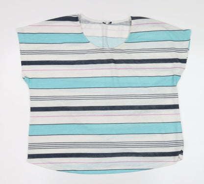 Dash Women's Multicoloured Striped T-Shirt Size 22
