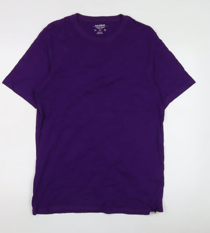 Pull&Bear Womens Purple Basic T-Shirt, Crew Neck Size 12,