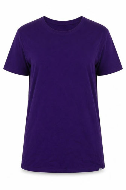 Pull&Bear Womens Purple Basic T-Shirt, Crew Neck Size 12,