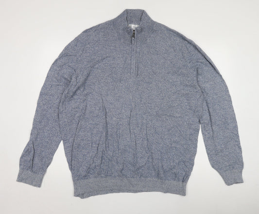 1989 Men's Blue 2XL Pullover High Neck Jumper