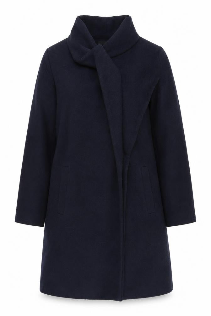 Wallis Women's Black Overcoat M Regular Fit Wool Blend