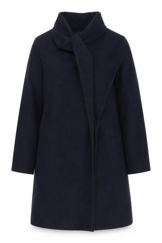 Wallis Women's Black Overcoat M Regular Fit Wool Blend