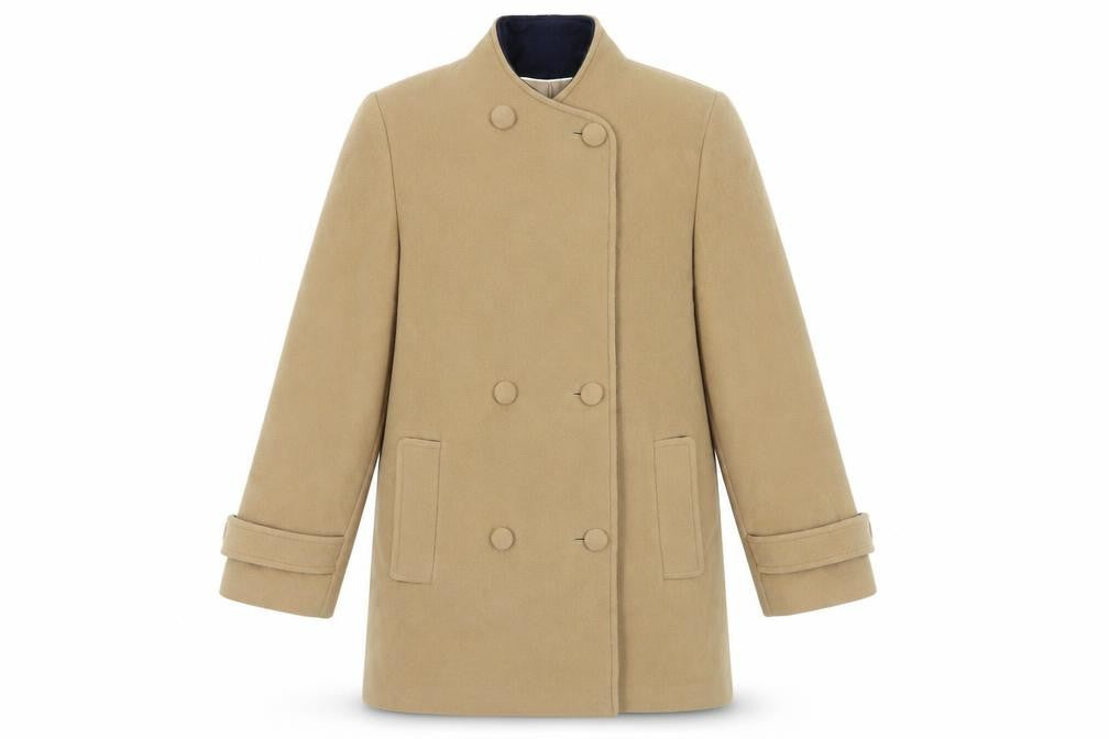 Kesta Women's Beige Wool Blend Overcoat Size 10