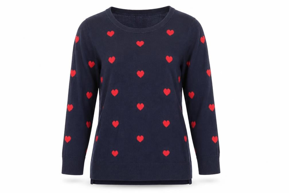 Gap Women's Blue Heart Pullover Jumper Size S