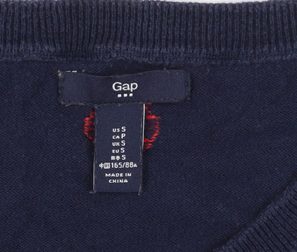 Gap Women's Blue Heart Pullover Jumper Size S
