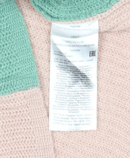Brand and care label for Only Women's Multicoloured Chunky Knit Pullover M