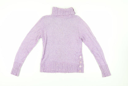 Marks & Spencer Women's Purple Roll Neck Jumper, Size 10