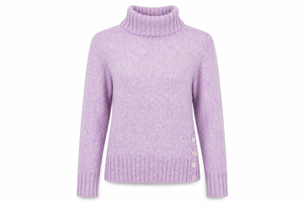 Marks & Spencer Women's Purple Roll Neck Jumper, Size 10