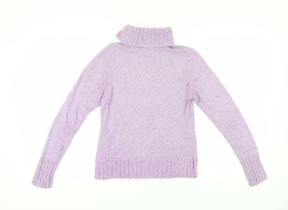 Marks & Spencer Women's Purple Roll Neck Jumper, Size 10