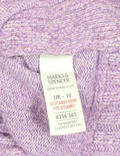 Marks & Spencer Women's Purple Roll Neck Jumper, Size 10