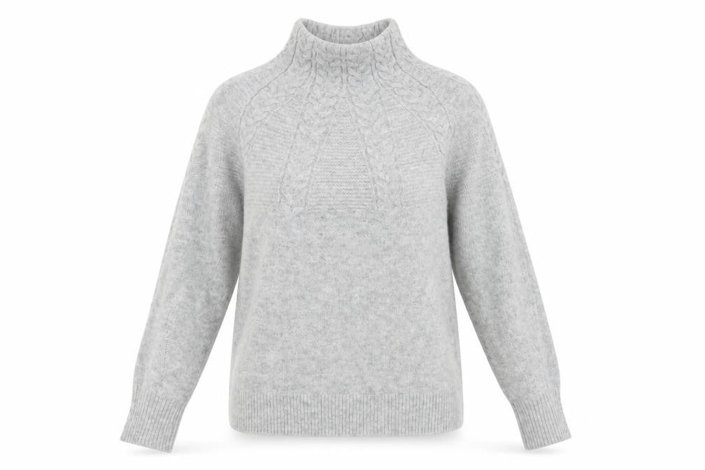 Topshop Women's Grey Cable-Knit Jumper - XS