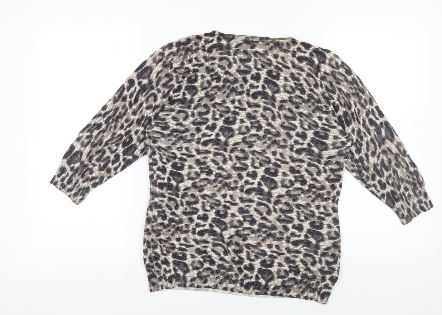 BM Collection Women's Multicoloured Animal Print Top M