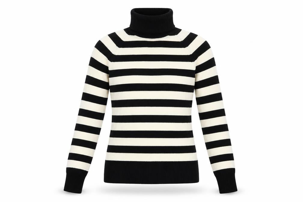 Blanco Tricot Women's Black Striped Jumper - Medium