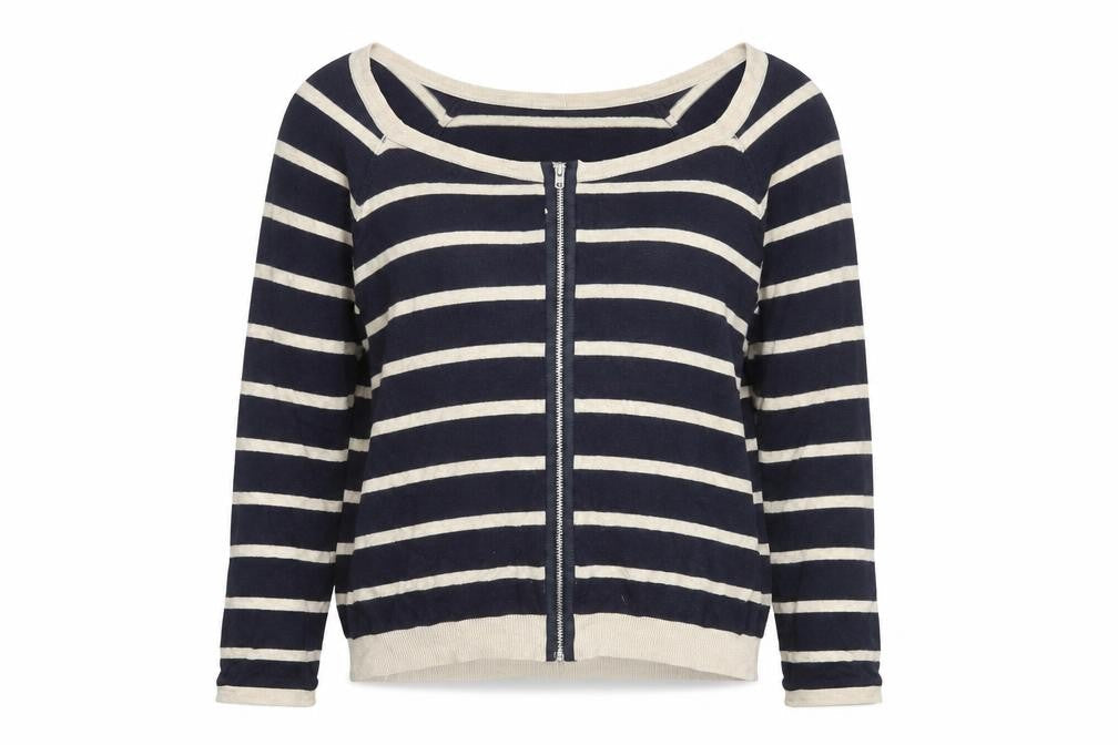 H&M Women's Multicoloured Cropped Striped Blouse - Size 12